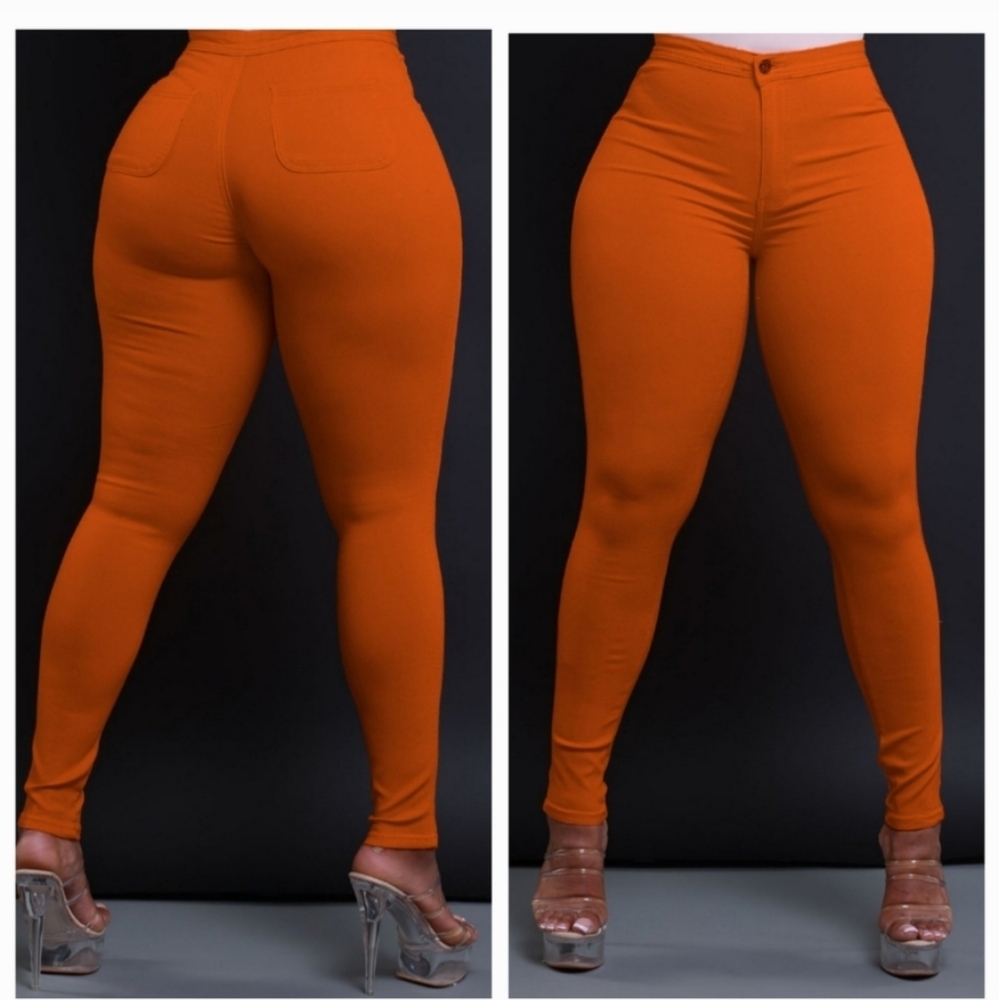 New Super Swank High Waist Stretchy Jeans XL/1X Rust